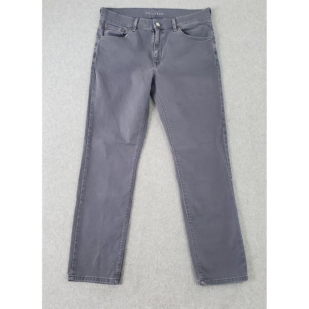 Mott & Bow Slim Mercer Jeans Mens 32x30 Gray Tapered Stretch Denim Medium Wash